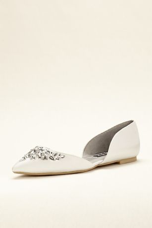 Vera Wang Jeweled Satin Flats