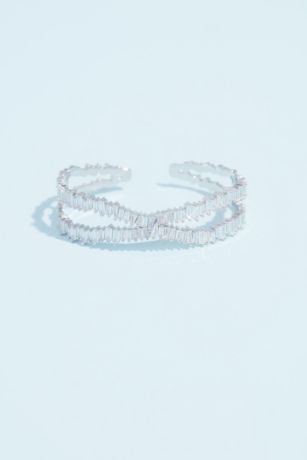 White by Vera Wang Crystal Baguette Cuff Bracelet