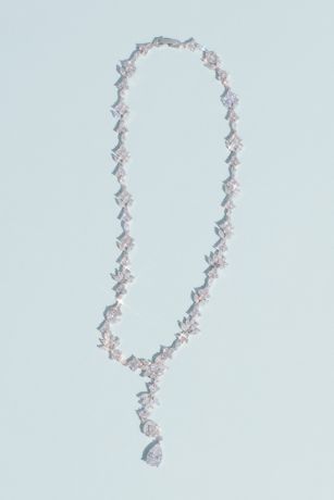 White by Vera Wang Crystal Cluster Lariat Necklace