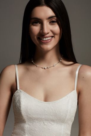 White by Vera Wang Crystal Backdrop Necklace