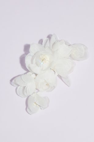 White by Vera Wang Faux Flower Pin with Pearls