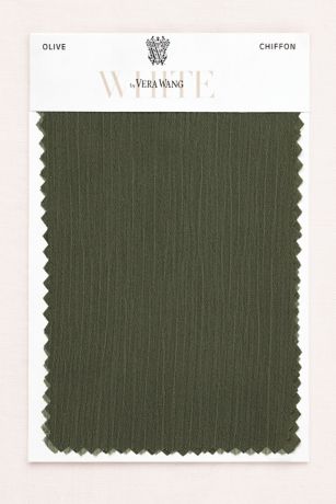 VW Olive Crinkle Chiffon Fabric Swatch