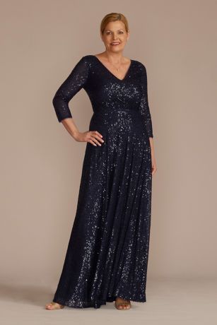 Allover Sequin A-Line Gown