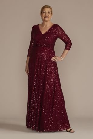 Allover Sequin A-Line Gown