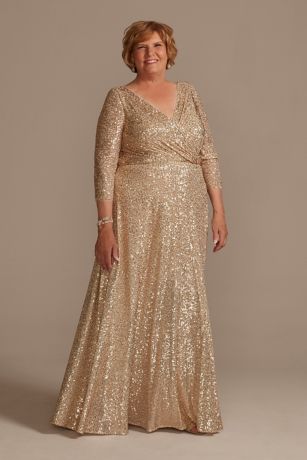 Allover Sequin A-Line Gown