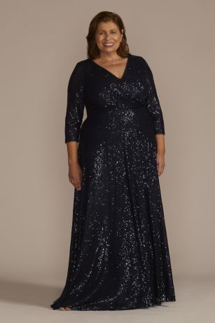 Allover Sequin A-Line Gown