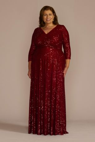 Allover Sequin A-Line Gown