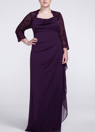 3/4 Lace Sleeve Matte Jersey Dress