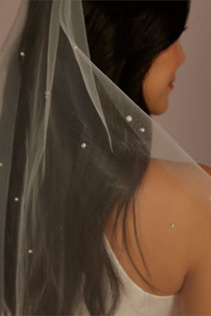 Allover Pearl-Embellished Mid-Length Veil