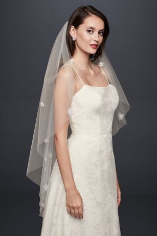 3D Floral Elbow-Length Veil