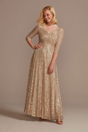 Allover Sequin A-Line Gown