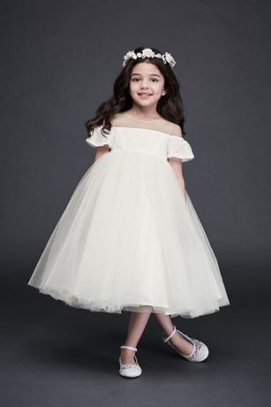 As Is Off the Shoulder Lace and Tulle Flower Girl