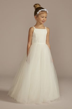 As Is Beaded Lace and Tulle Flower Girl Dress