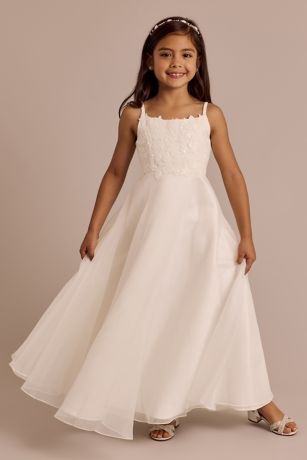 Appliqued Organza Flower Girl Dress