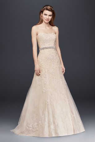 As Is Lace A-Line Wedding Dress with Beaded Detail