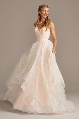 As Is Glitter and Tulle Layered Wedding Dress