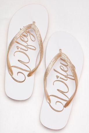 Wifey Glitter Flip Flops