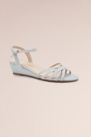 Winslow Shimmer Low Wedge Ankle Strap Heels