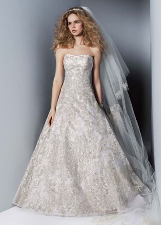 As Is Mixed Metallic Lace Organza Ball Gown