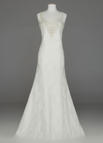 All Over Lace Tank Gown with Illusion Back