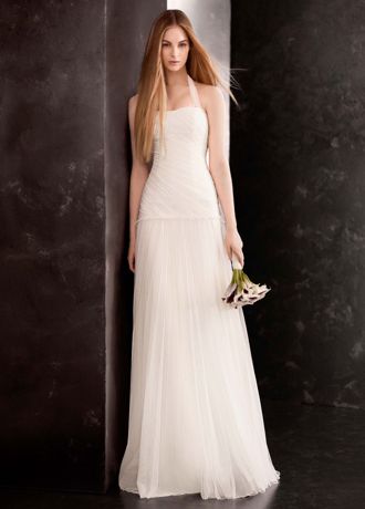 White by Vera Wang Bobbin Net Halter Wedding Dress