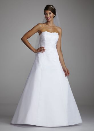 As Is A-Line Gown with Beading and Scalloped Neck