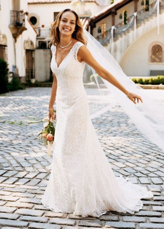 All Over Beaded Lace Trumpet Gown