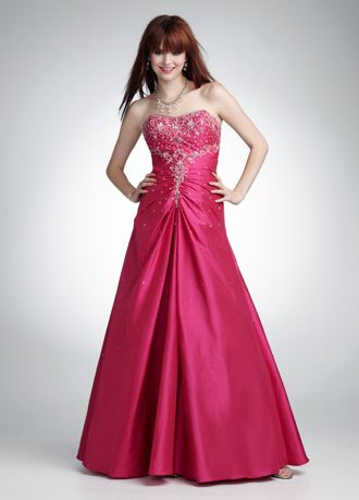 A-Line Gown with Beaded Bodice and Lace-Up Back